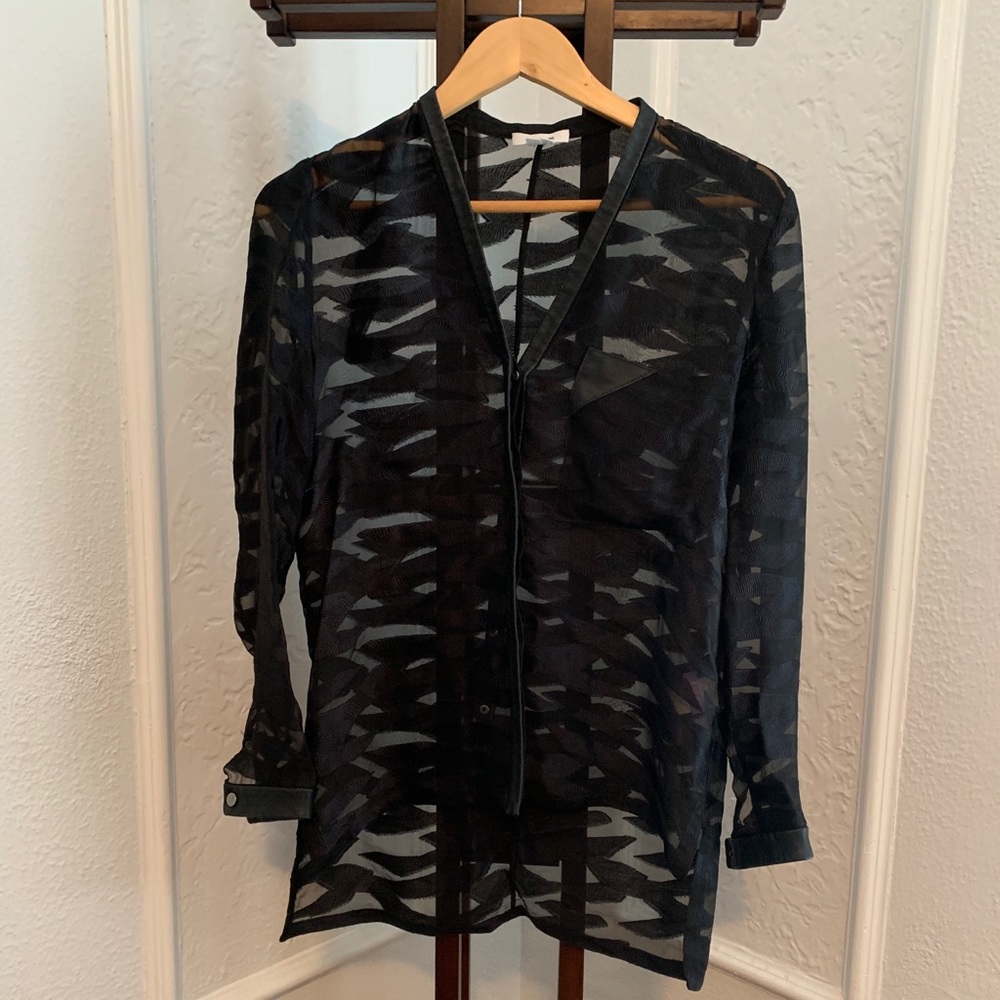 Helmut Lang Black Sheer Blouse